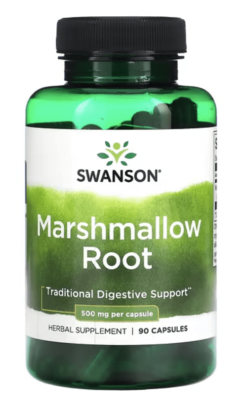 Swanson Marshmallow Root, proskurník kořen (podpora trávení), 500 mg, 90 rostlinných kapslí