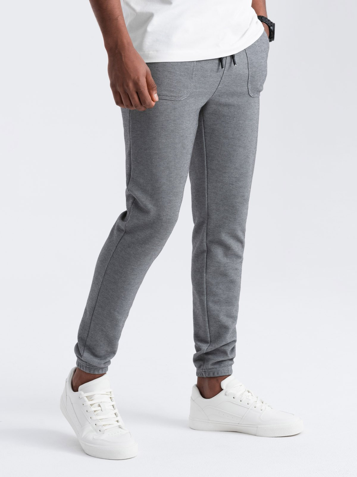 Ombre Men's structured knit sweatpants - graphite