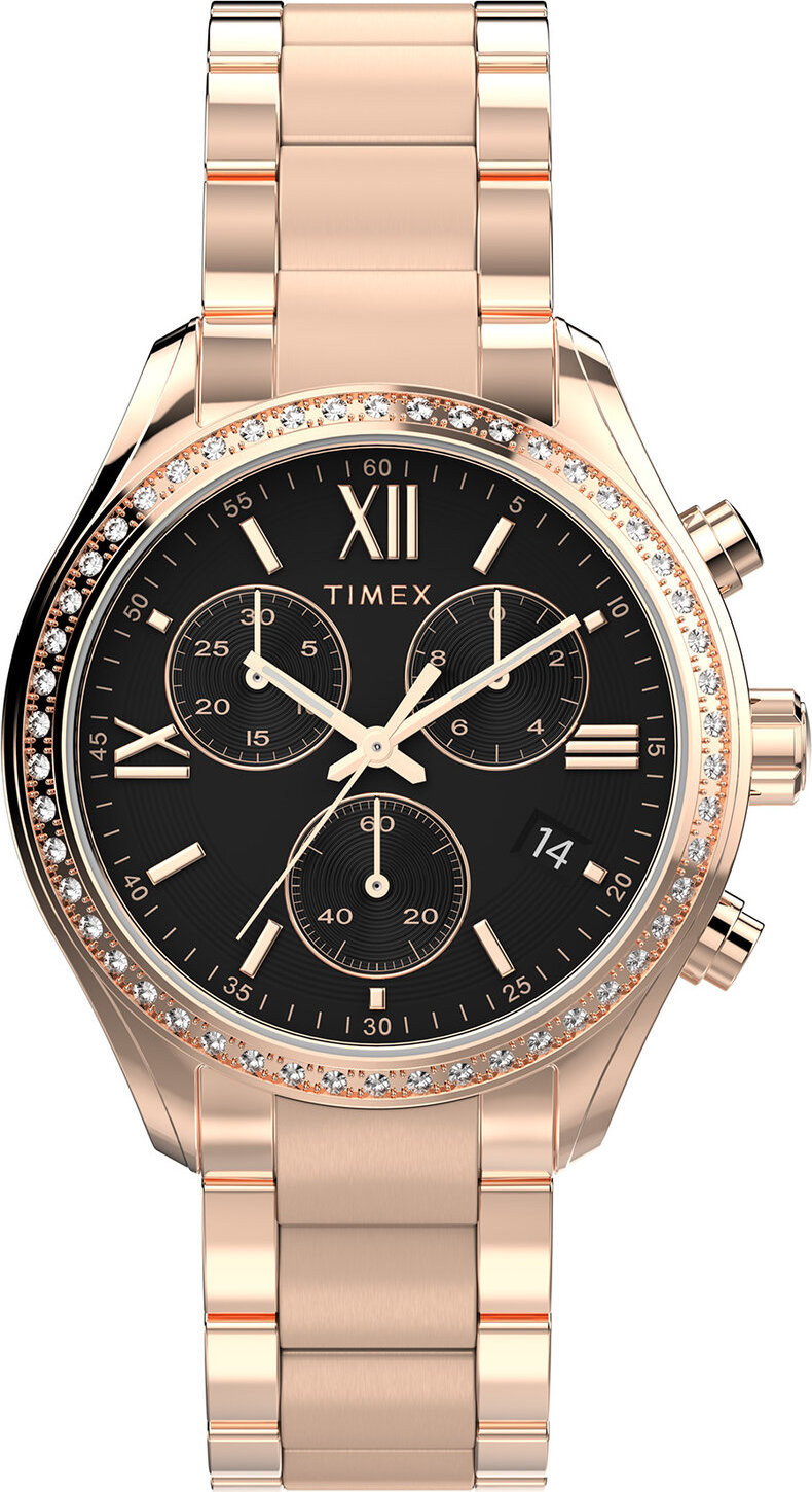 Hodinky Timex Dress Chronograph TW2W20100 Růžové zlato