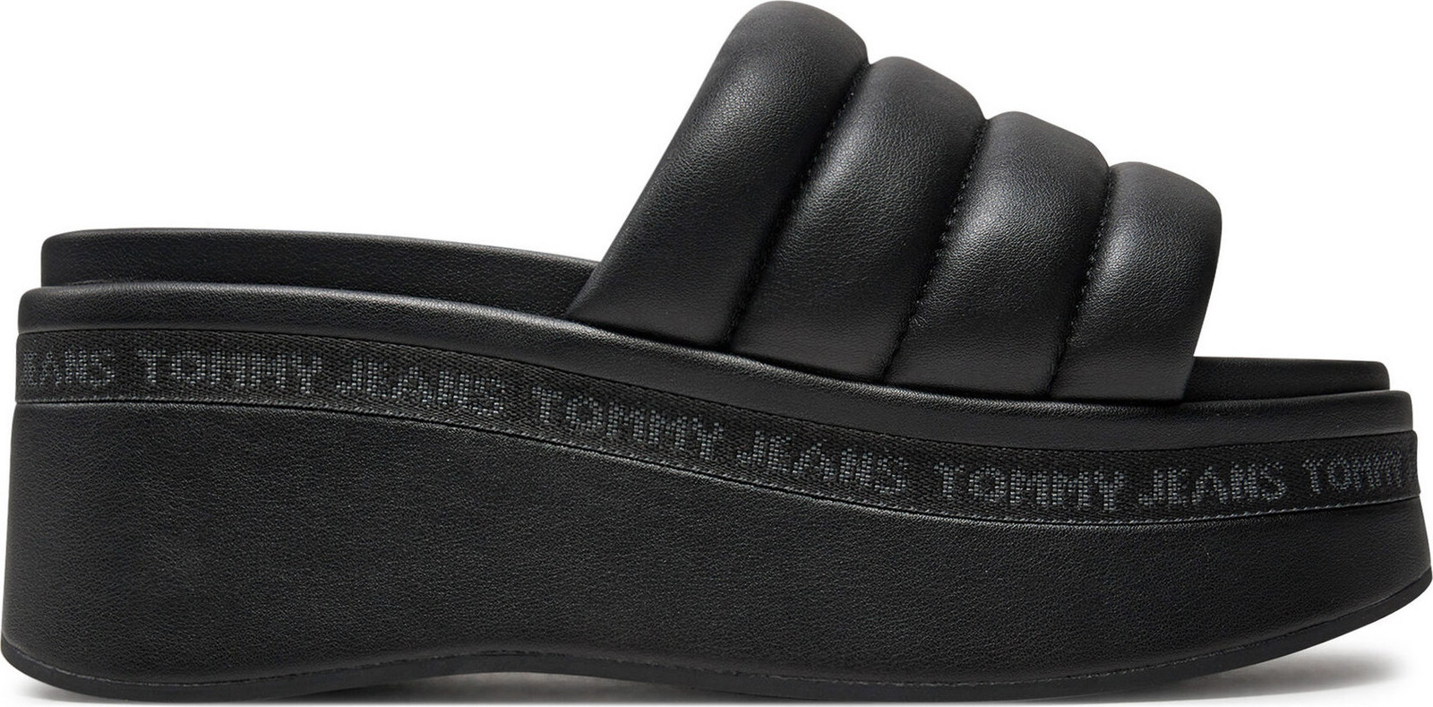 Nazouváky Tommy Jeans Tjw Wedge Sandal EN0EN02455 Černá