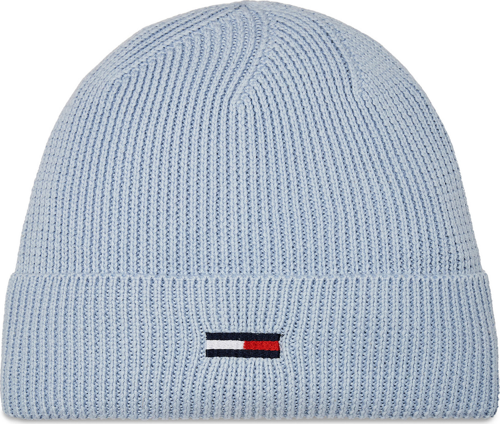 Čepice Tommy Jeans Tjw Elongated Flag Beanie AW0AW16102 Světle modrá