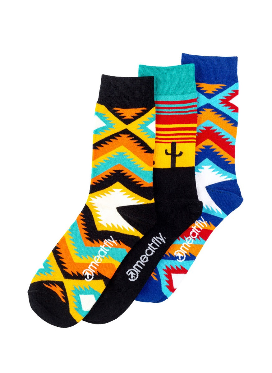 Meatfly ponožky arizona socks - s19 triple pack l/xl