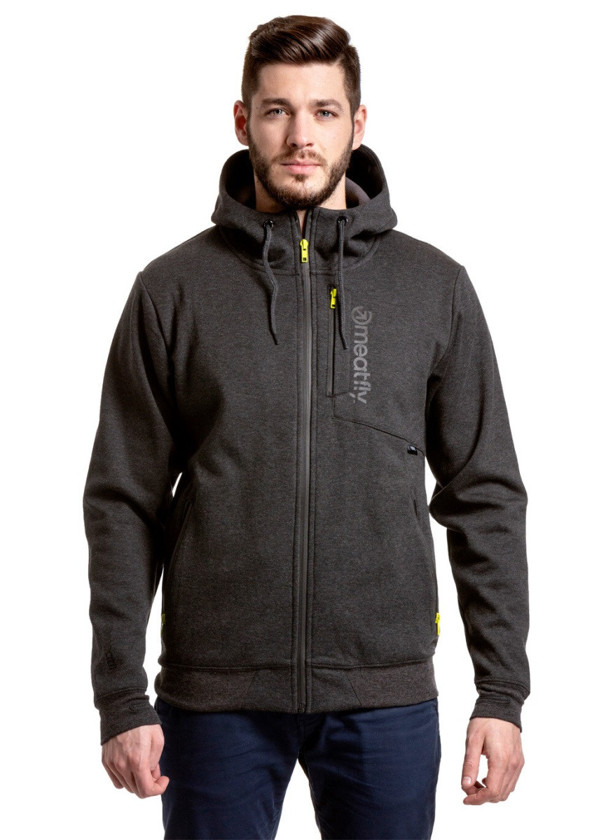 Pánská technická mikina meatfly lightyear šedočerná l