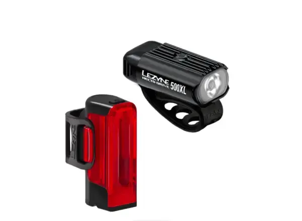 LEZYNE Hecto Drive 500XL / Strip Drive 300+ sada světel Black / Black