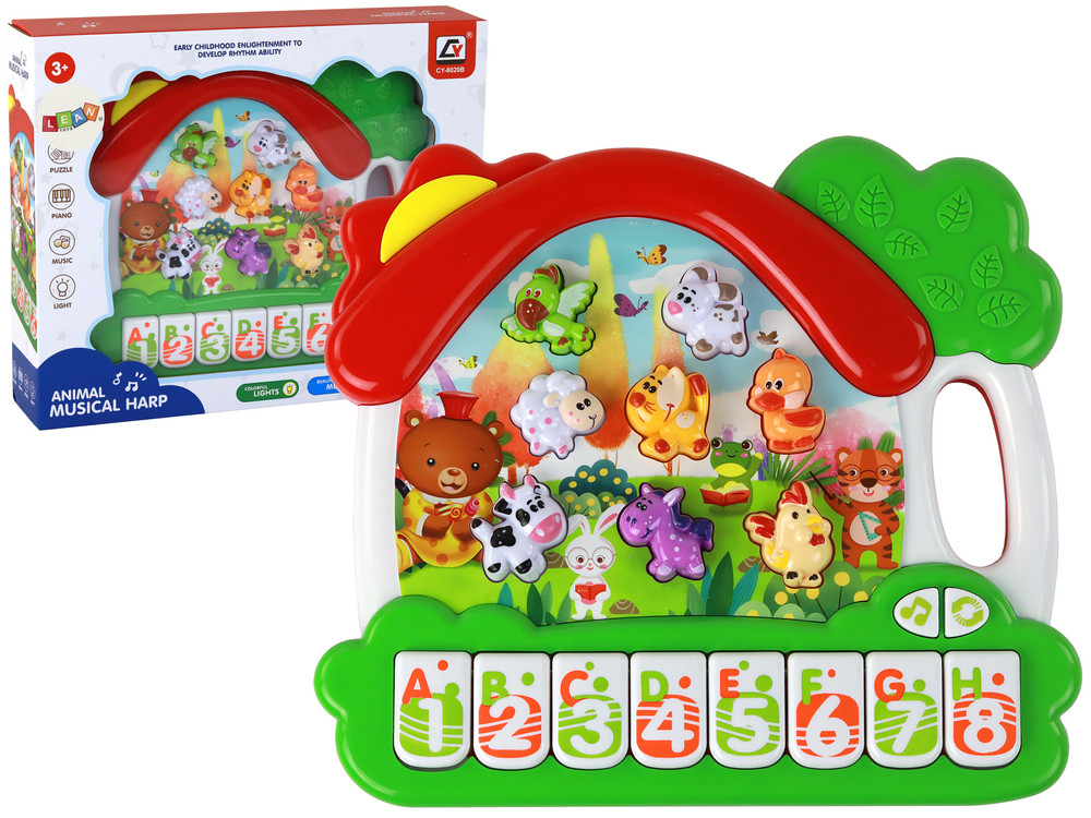 mamido Vzdělávací hudební piano pro děti se zvířátky v angličtině