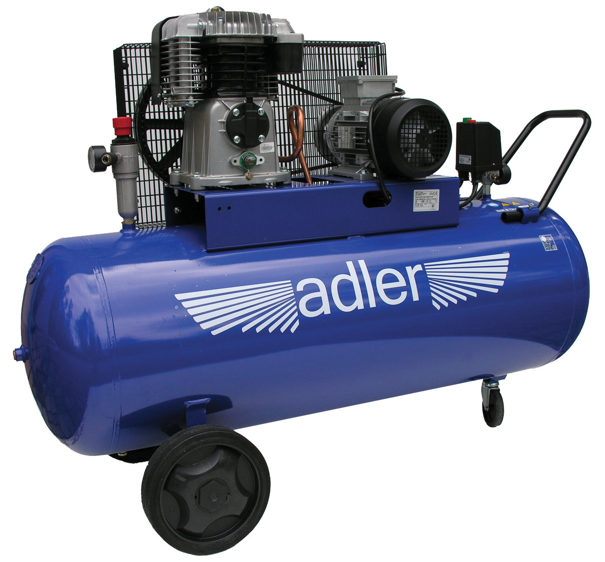 Vzduchový kompresor 200l, 400V, 3 kW, 10 bar, olejový, dvouválcový - ADLER AD360-200-3T
