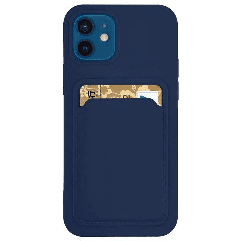Hurtel Pouzdro na karty Silikonové peněženkové pouzdro s kapsou na doklady pro Samsung Galaxy S21 Ultra 5G navy blue