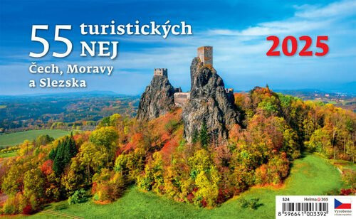 55 turistických NEJ Čech, Moravy a Slezska 2025 - stolní kalendář