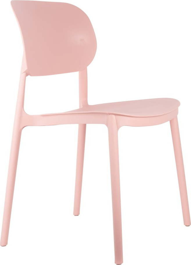 Světle růžové plastové jídelní židle v sadě 4 ks Cheer – Leitmotiv