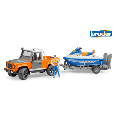Land Rover - přeprv., vod. skůtr, figurka