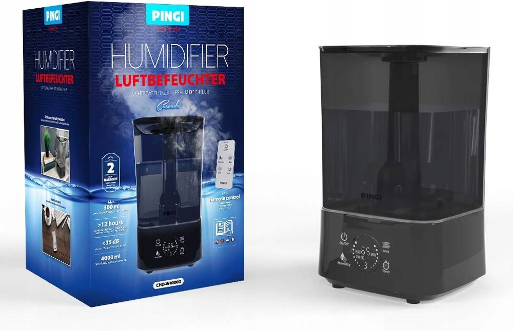 Digitální ultrazvukový zvlhčovač Pingi Cascada 4 litry
