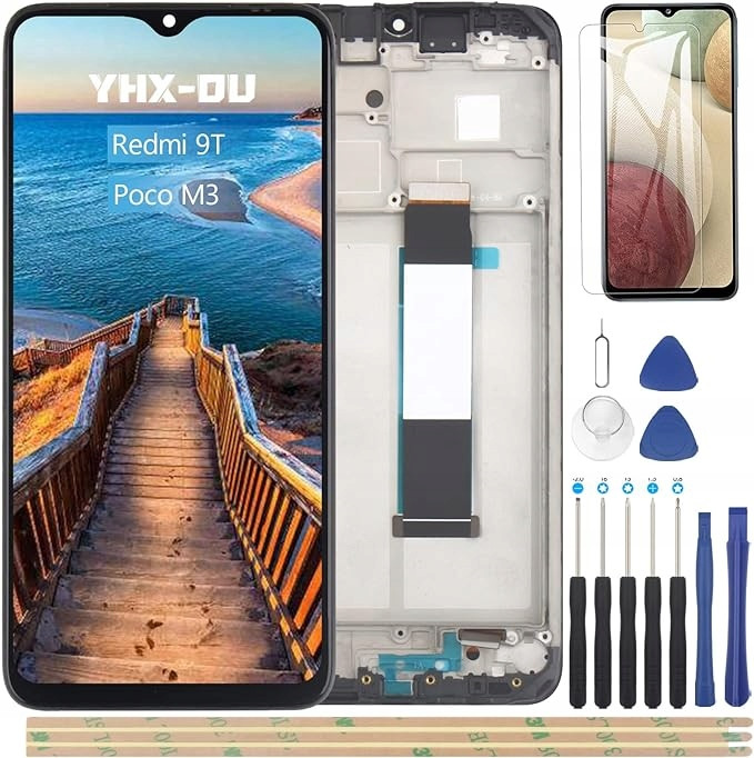 Xiaomi Redmi 9T Poco M3 LCD displej Dotek Rámeček sklo Nástroje