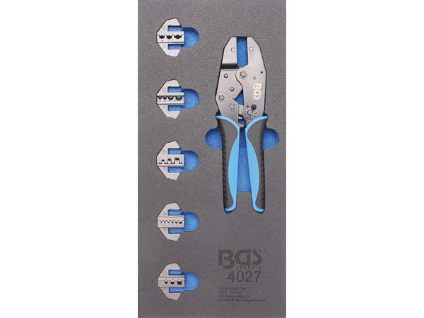 BGS Technic BGS 4027 Krimpovací kleště s 5 páry lisovacích čelistí. Sada 11 dílů