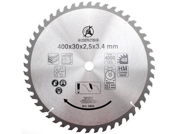 BGS Technic BGS 3956 Pilový kotouč ze slinutého karbidu průměr 400 x 30 x 3,4 mm, 48 zubů