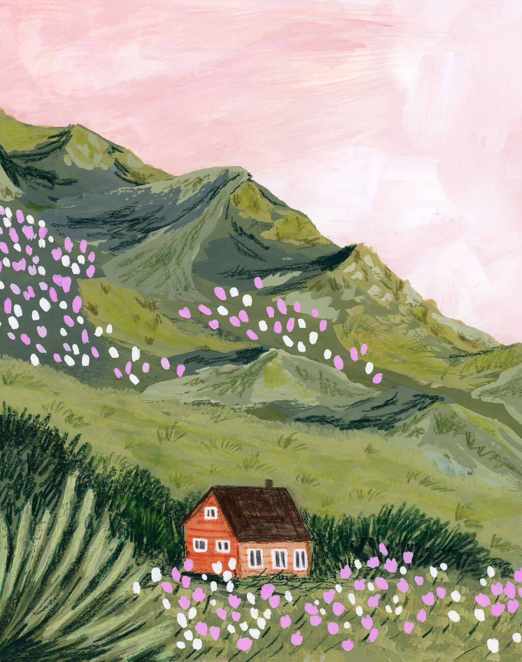 Sarah Gesek Ilustrace Mountain House, Sarah Gesek, (30 x 40 cm)