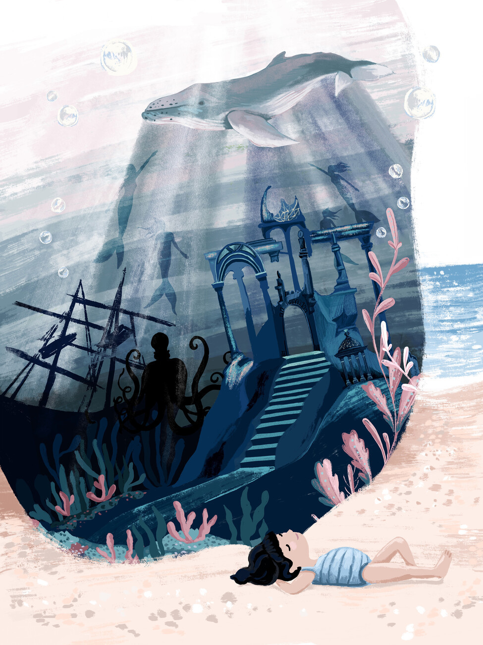 Goed Blauw Ilustrace Sea Dreamworld, Goed Blauw, (30 x 40 cm)