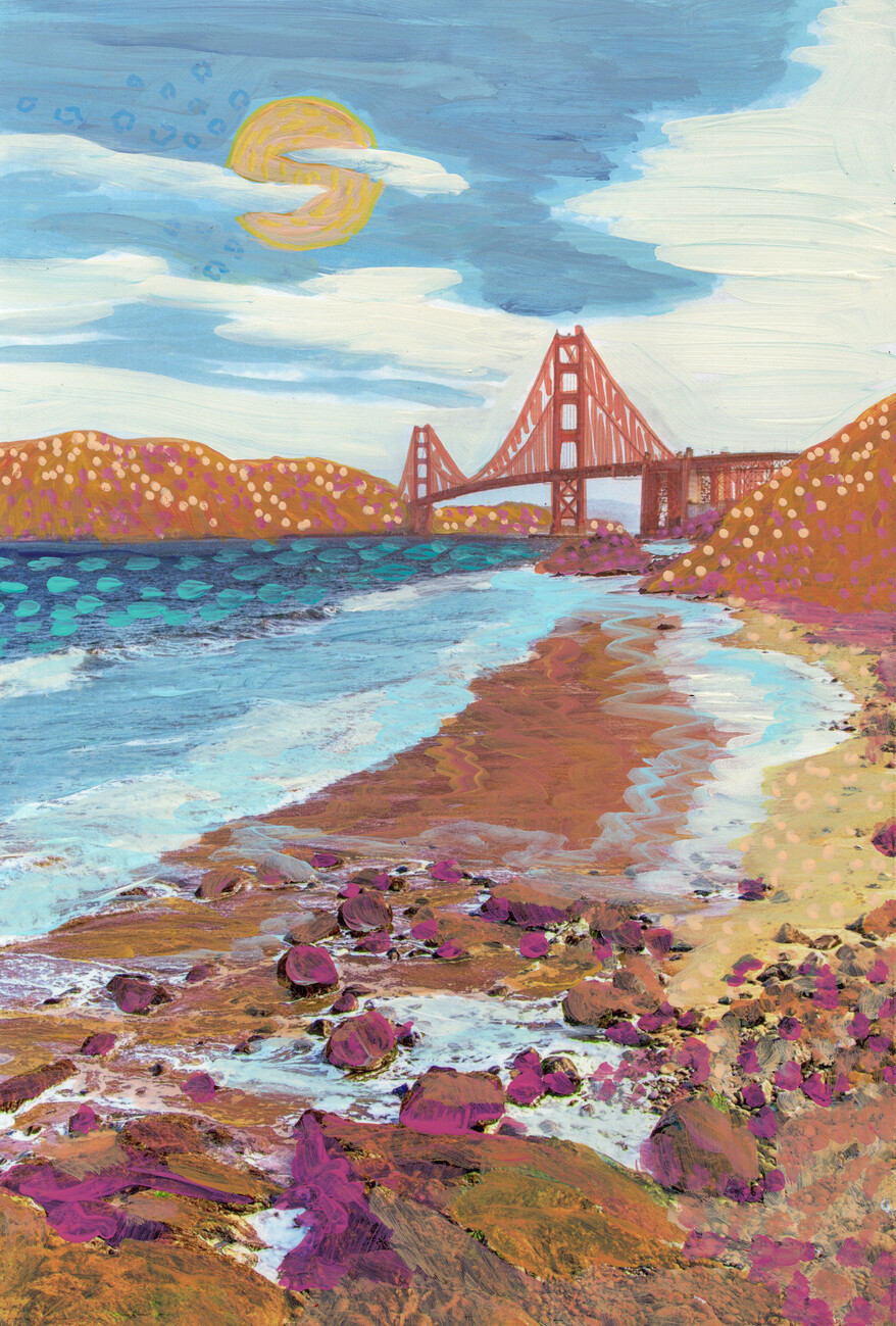 Eleanor Baker Ilustrace By the Bridge, Eleanor Baker, (26.7 x 40 cm)