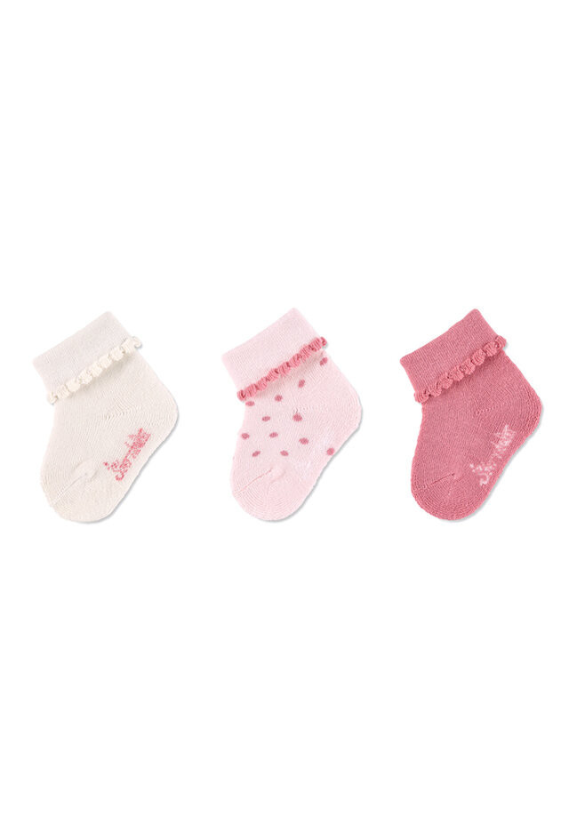 STERNTALER Ponožky krátké bavlna GOTS 3ks v balení růžová děvče vel. 16 4-6m