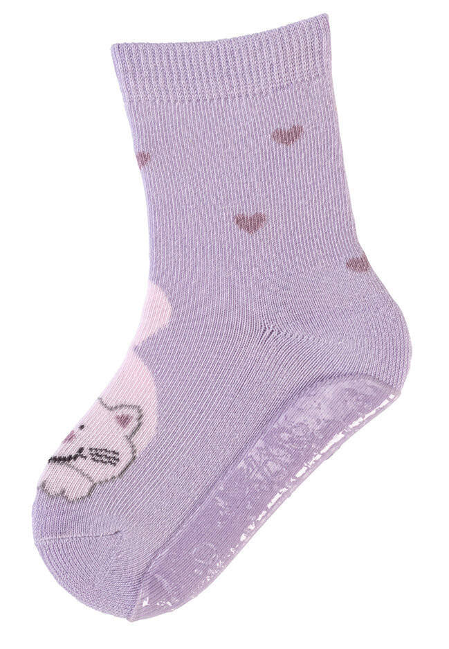 STERNTALER Ponožky protiskluzové Kočička AIR barva lila děvče vel. 18 6-12m