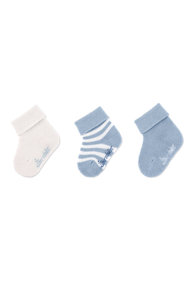 STERNTALER Ponožky krátké bavlna GOTS 3 ks v balení modrá kluk vel. 14 0-4m