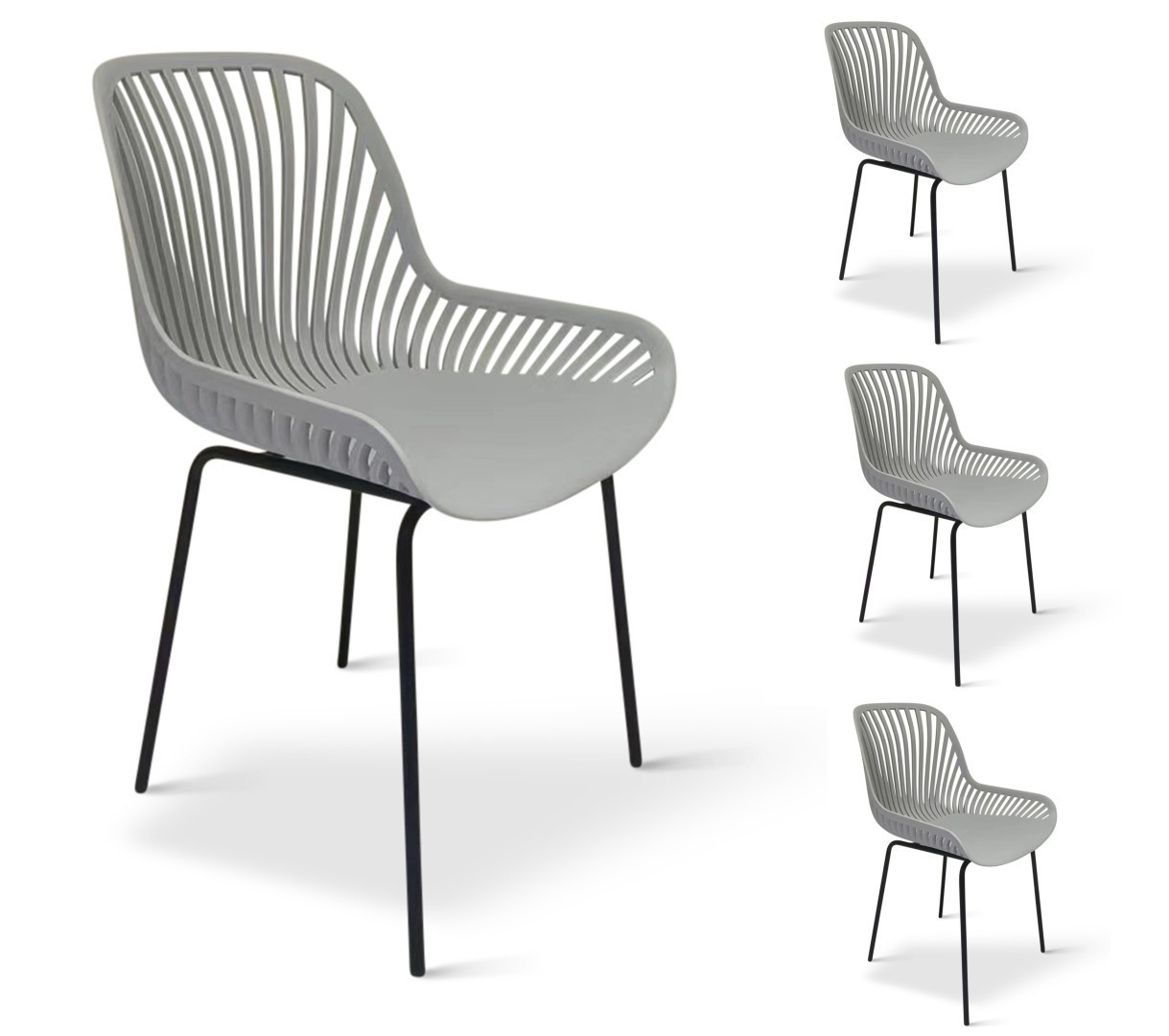 Texim GABI - sada designových židlí - šedá