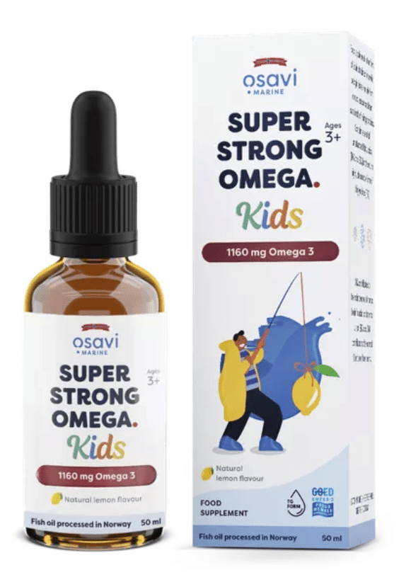 Osavi Super Strong Omega Kids, Extra silné Omega 3 pro děti, 1160 mg, citrón, 50 ml