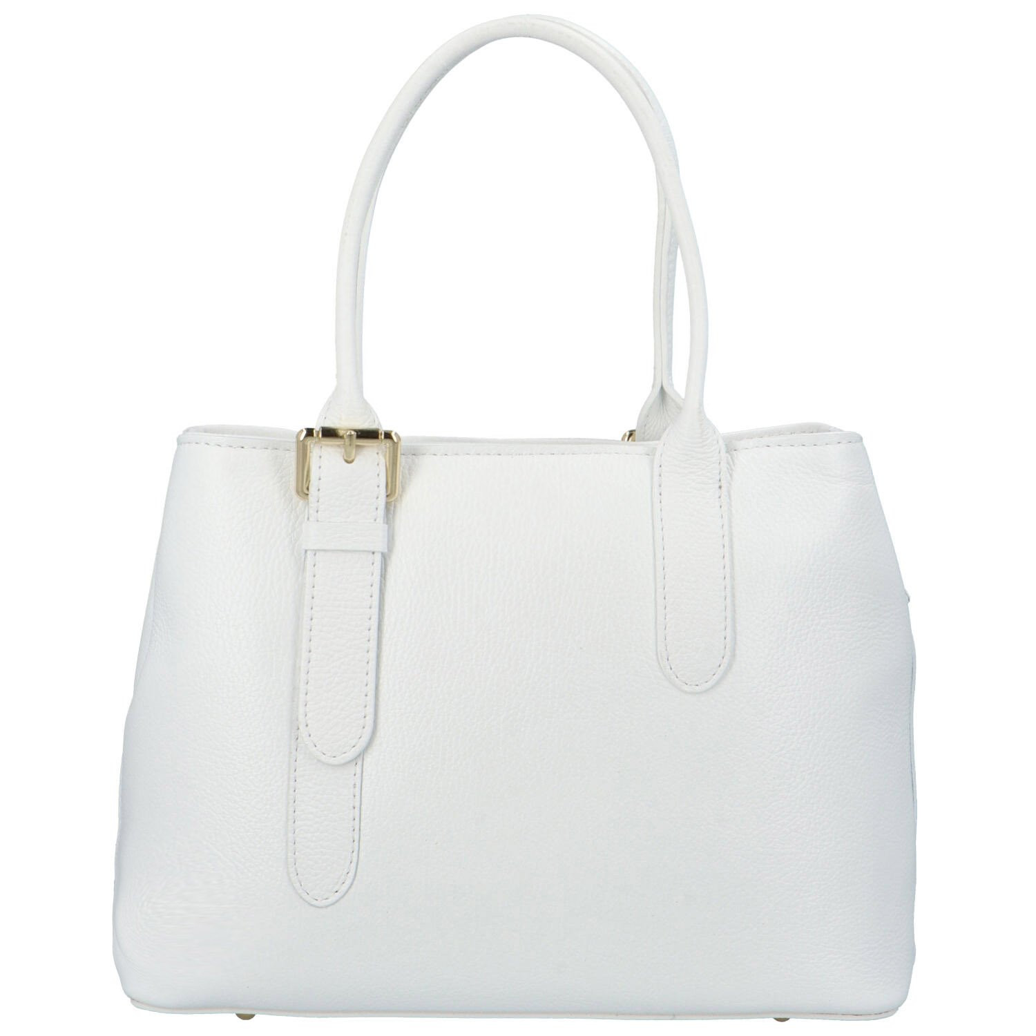 Dámská kožená kabelka do ruky bílá - Delami Solida bílá