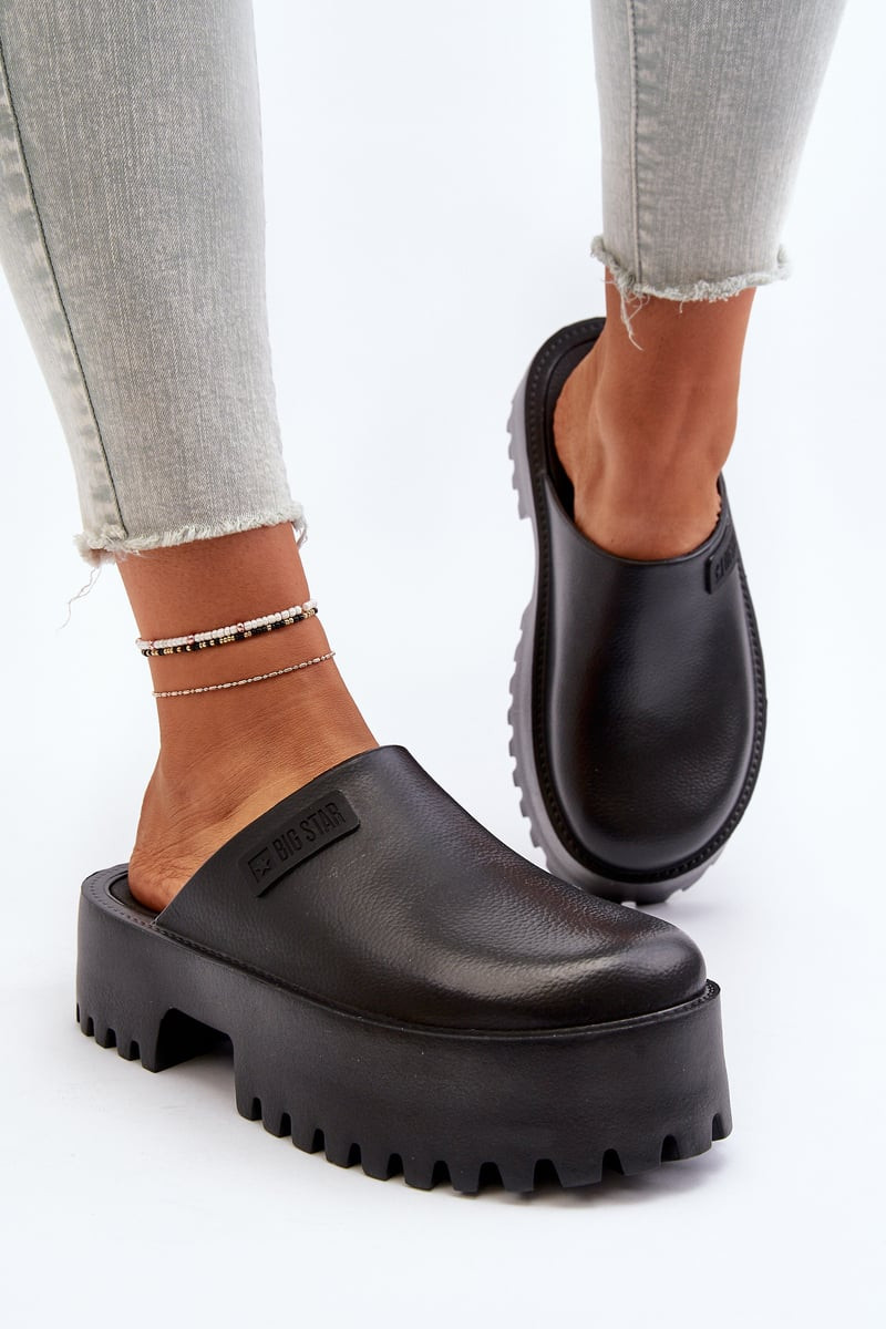 Dámské pantofle s masivní podrážkou Big Star Černá