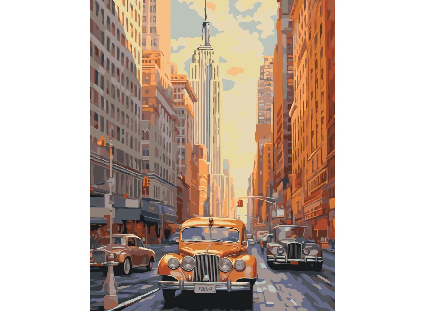 MALUJEŠ Malování podle čísel - STARÝ AMERICKÝ STYL V NEW YORKU Rozměr: 30x40 cm, Rámování: vypnuté plátno na rám
