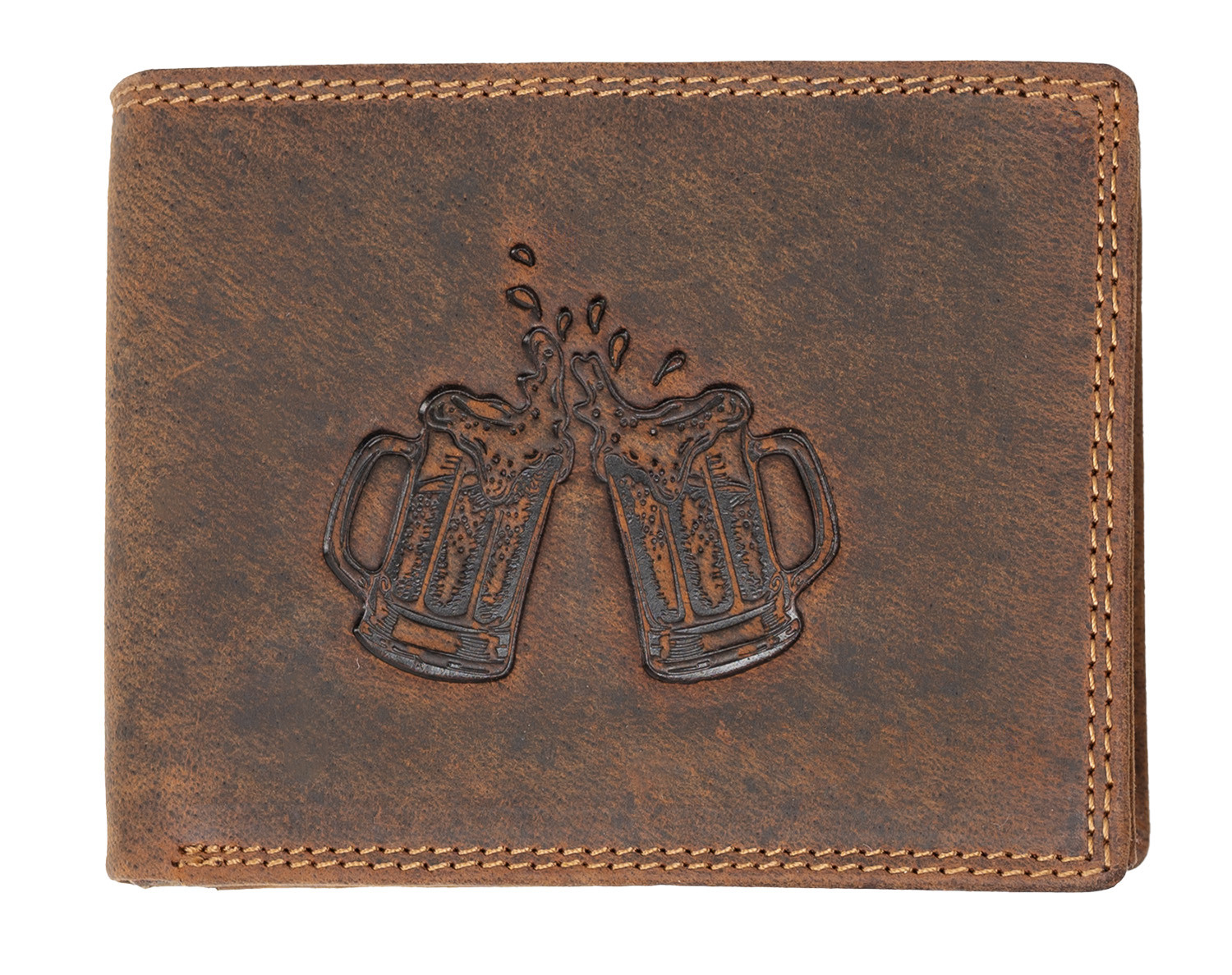 Kožená peněženka Wild s pivem - hnědá