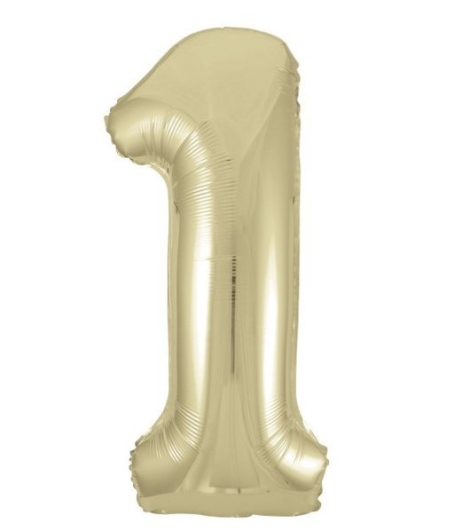 Balónek fóliový narozeniny číslo 1 zlatý 86cm