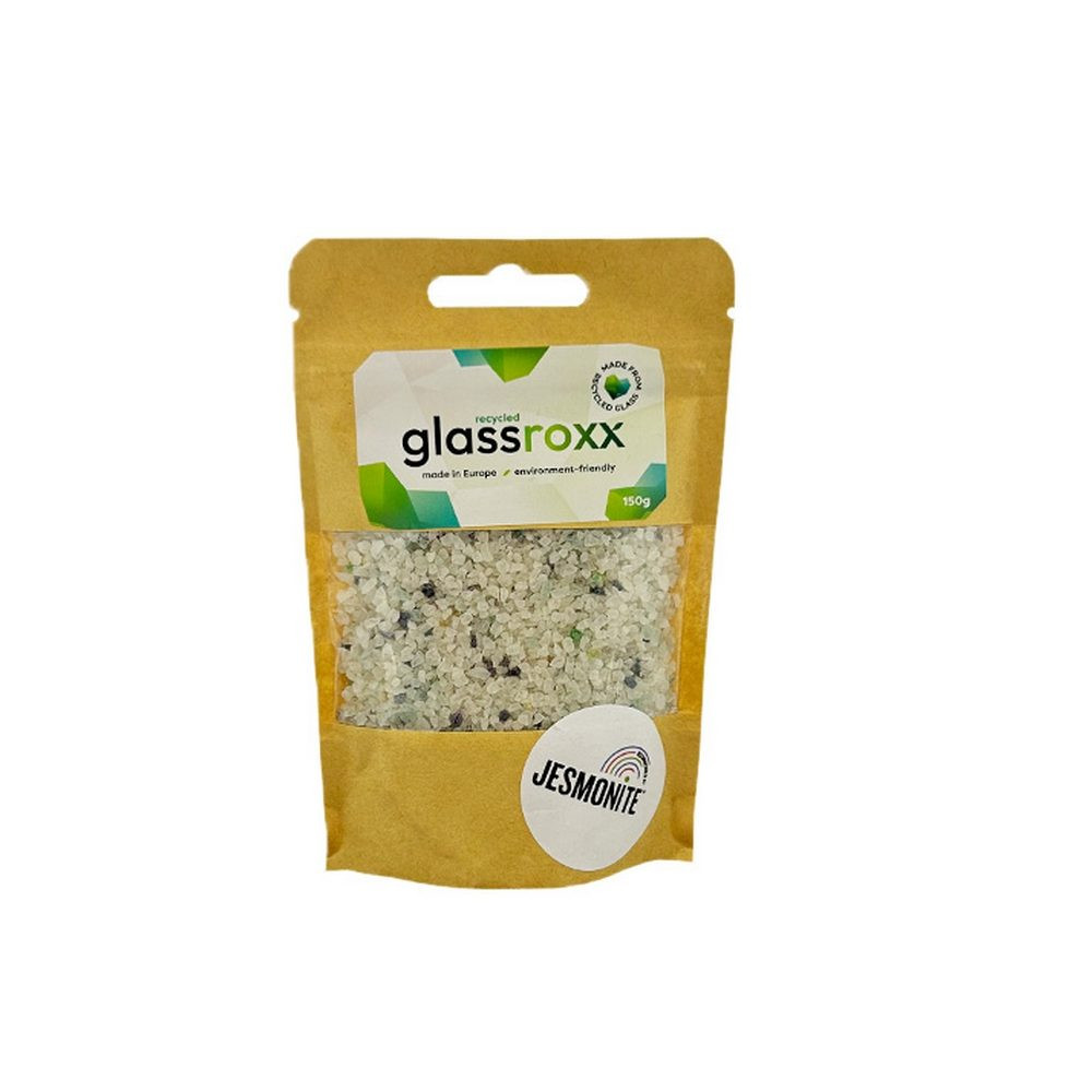 Jesmonite skleněné kamínky GlassRoxx krémové 150 g - 1 ks