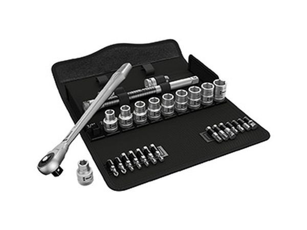 Wera 004080 Ráčnová sada Zyklop Metal 8100 SC 10 - palcová, 28 dílů, upínací část 1/2