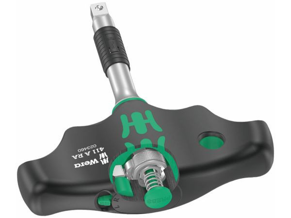 Wera 023460 Ruční držák hlavic typ 411 RA s T-rukojetí a adaptérem 1/4
