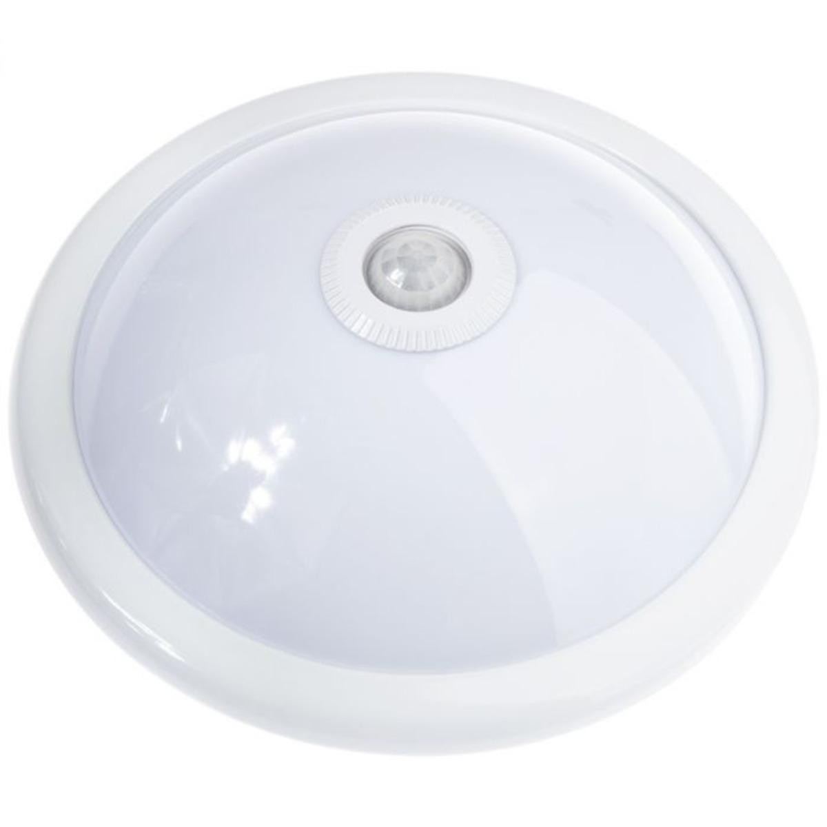 Plafon LED Svítidlo stropní přisazené REGIS 2x E27 IP44 z čidlem Ruchu i soumraku Bílý kruhové 30cm LUMILED