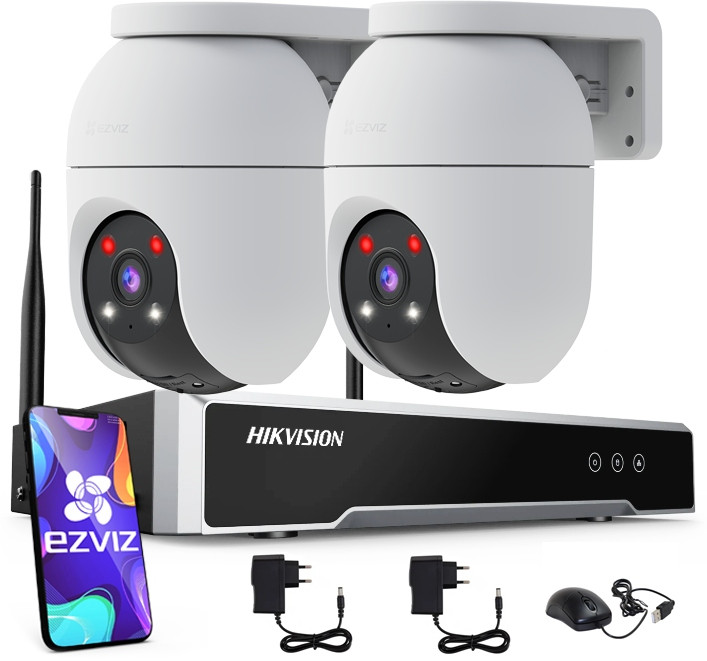WiFi monitoring Pro rozšíření 4 Rotační kamery Rekordér Hikvision 1TB