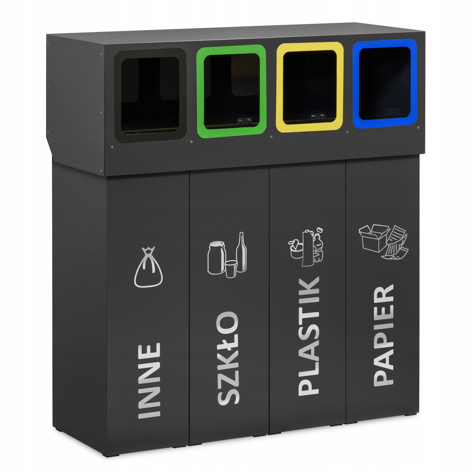 Oddělovací koš modulární venkovní s víkem Deneb-x 4 komory x 70 L