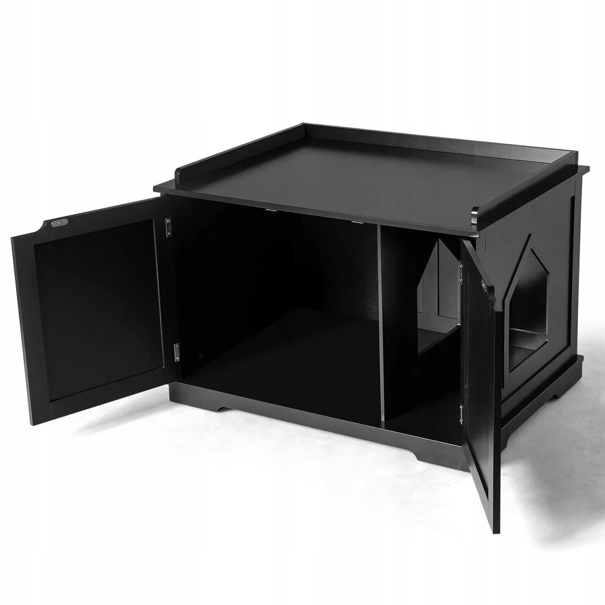 Budka/Domeček pro kočky Costway černý obdélníkový 75 cm x 54 cm