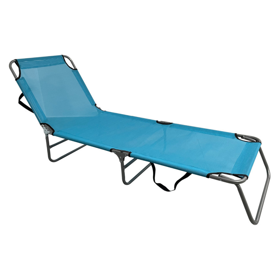 Tempo Kondela Zahradní lehátko KELEO - modrá/šedá