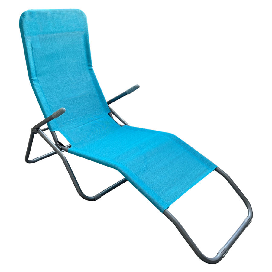 Tempo Kondela Zahradní lehátko SELNO - modrá/šedá