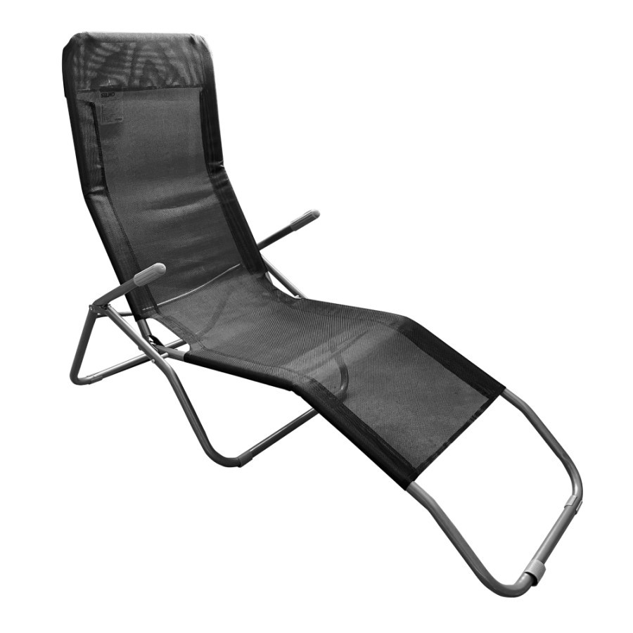 Tempo Kondela Zahradní lehátko SELNO - černá/šedá