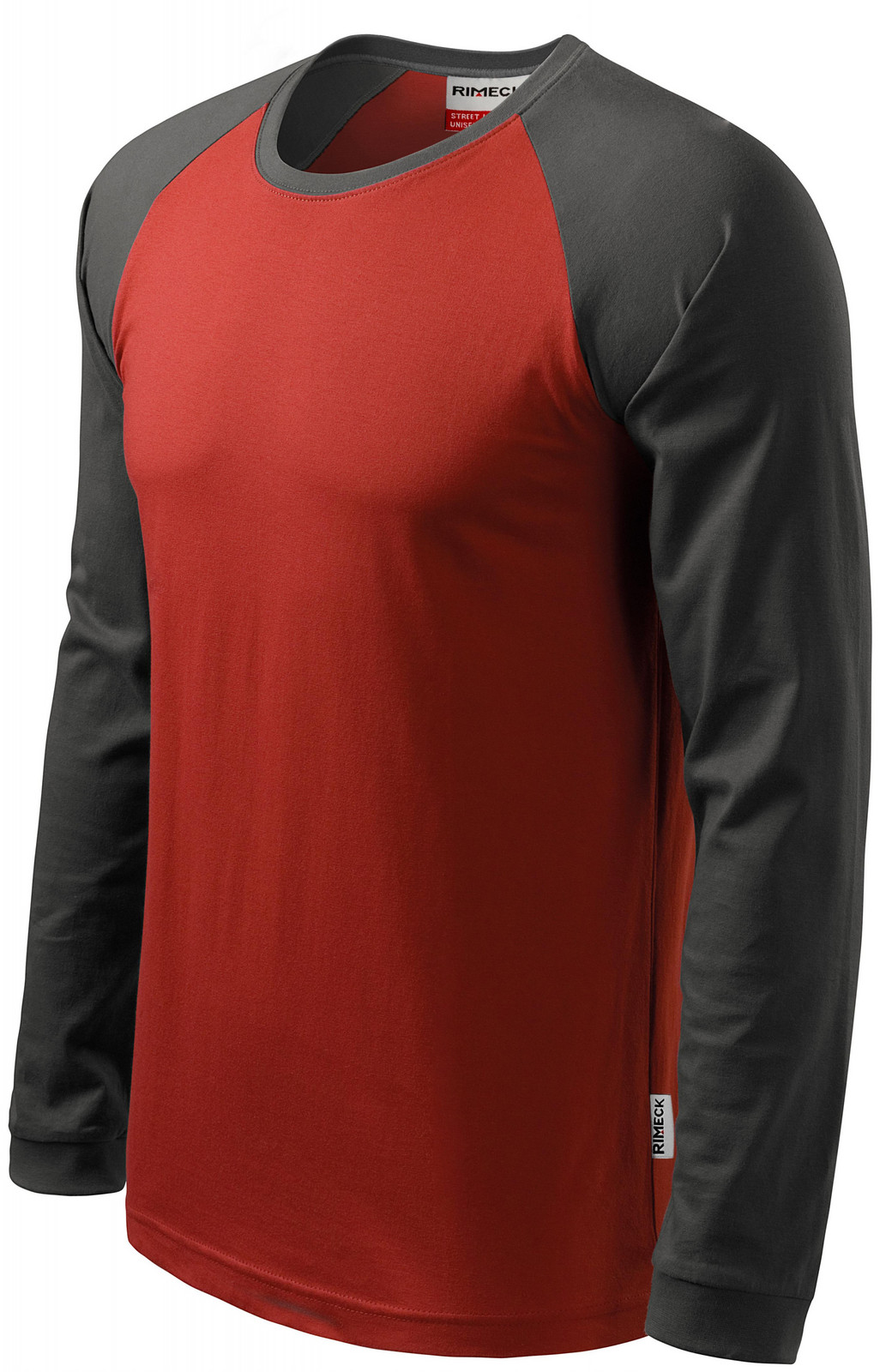 Pánské triko s dlouhým rukávem, kontrastní, marlboro červená, S