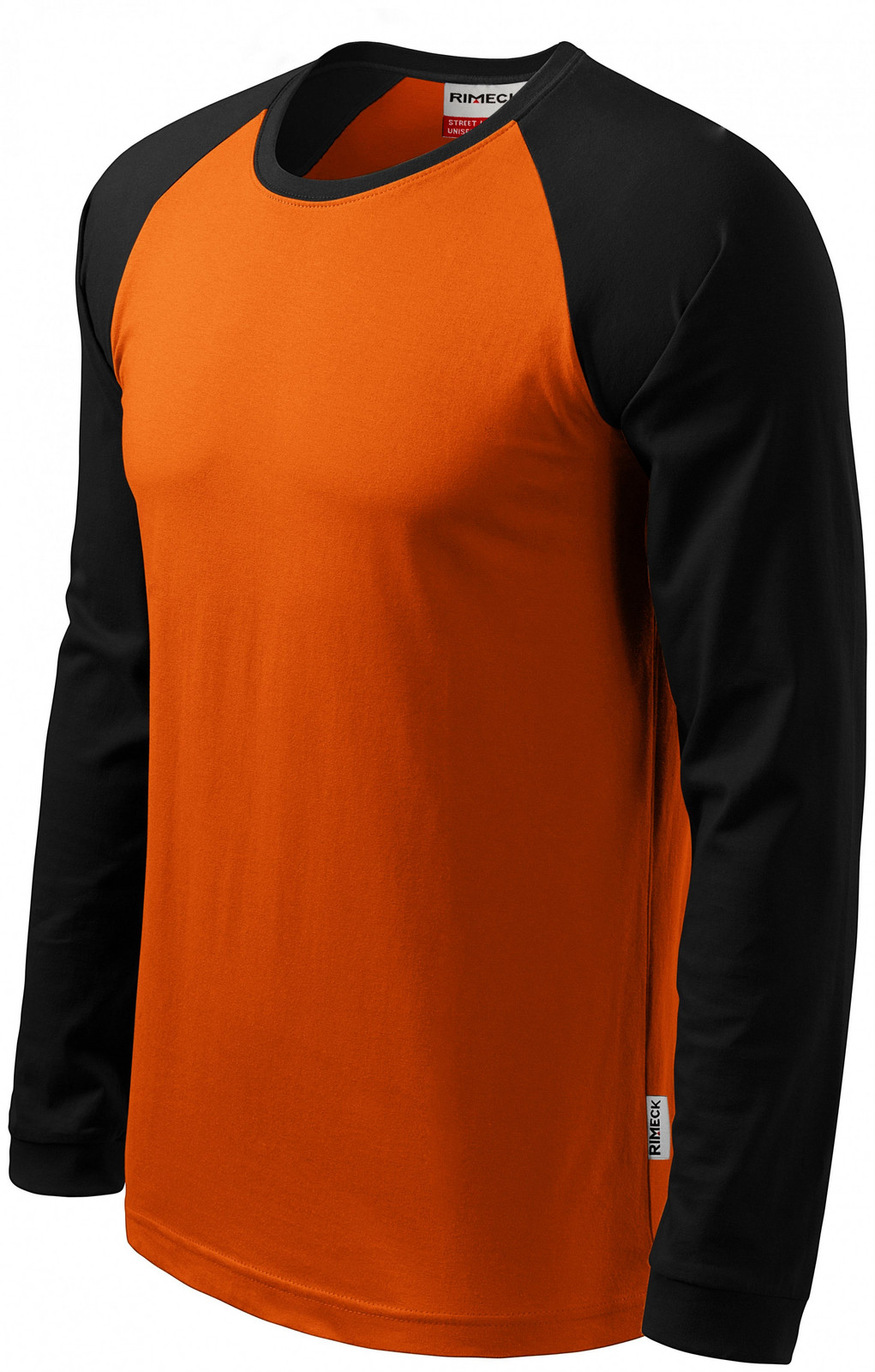 Pánské triko s dlouhým rukávem, kontrastní, oranžová, S