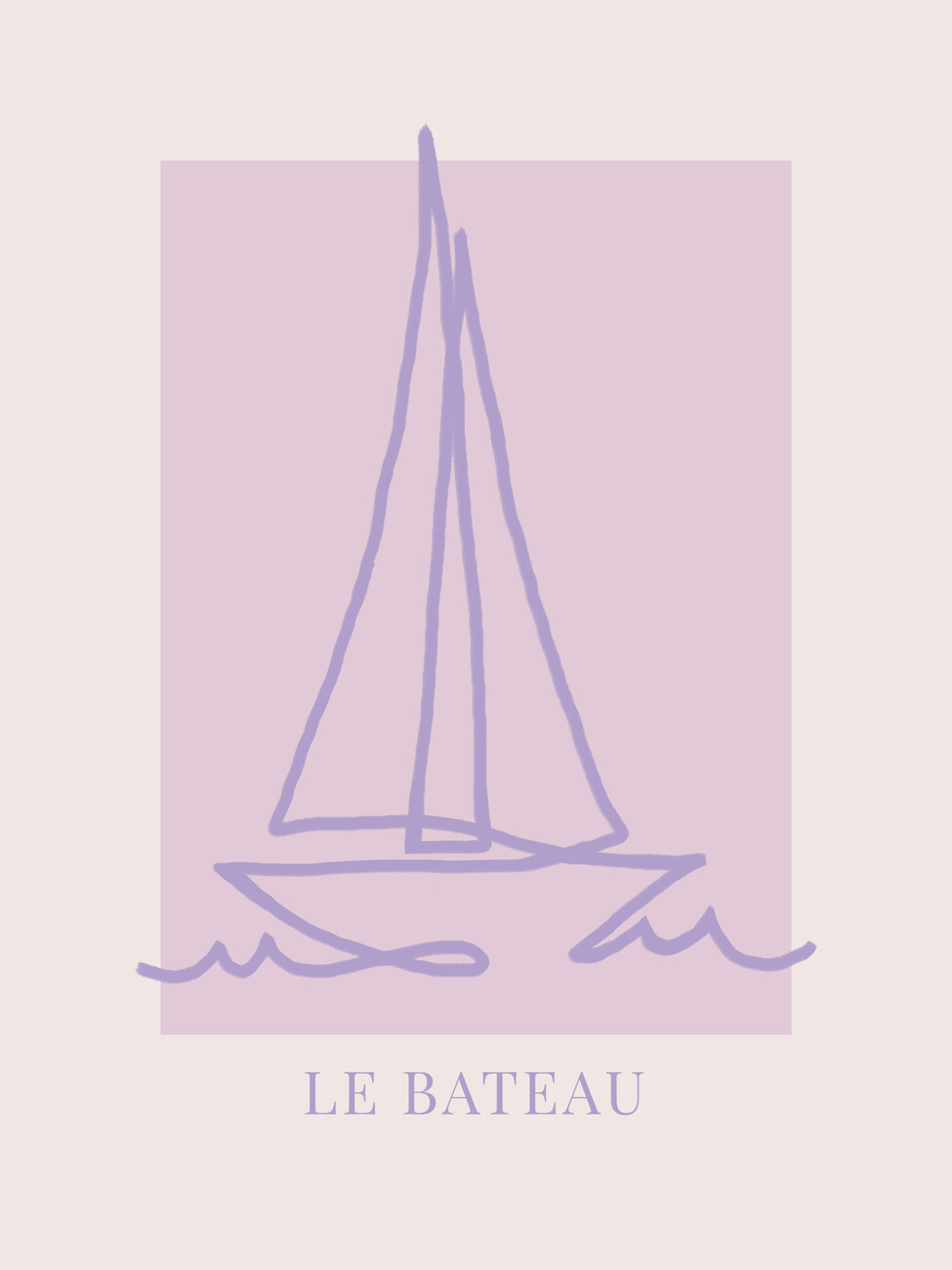 Rose Caroline Grantz Ilustrace Le Bateau Purple, Rose Caroline Grantz, (30 x 40 cm)