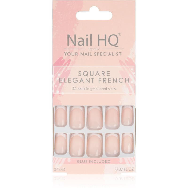 Nail HQ Square umělé nehty Elegant French 24 ks