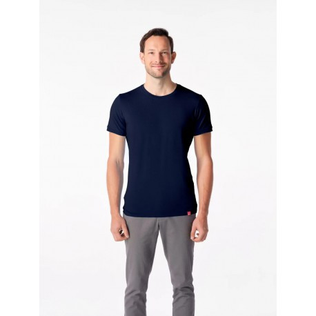 CityZen Davos navy pánské triko krátký rukáv slim fit 100% bavlna L