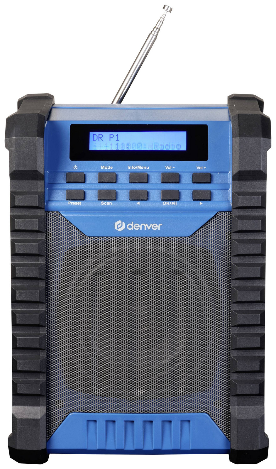 Denver WRD-60 odolné rádio DAB plus , DAB, FM AUX, FM, DAB plus  s akumulátorem, voděodolné černá, modrá