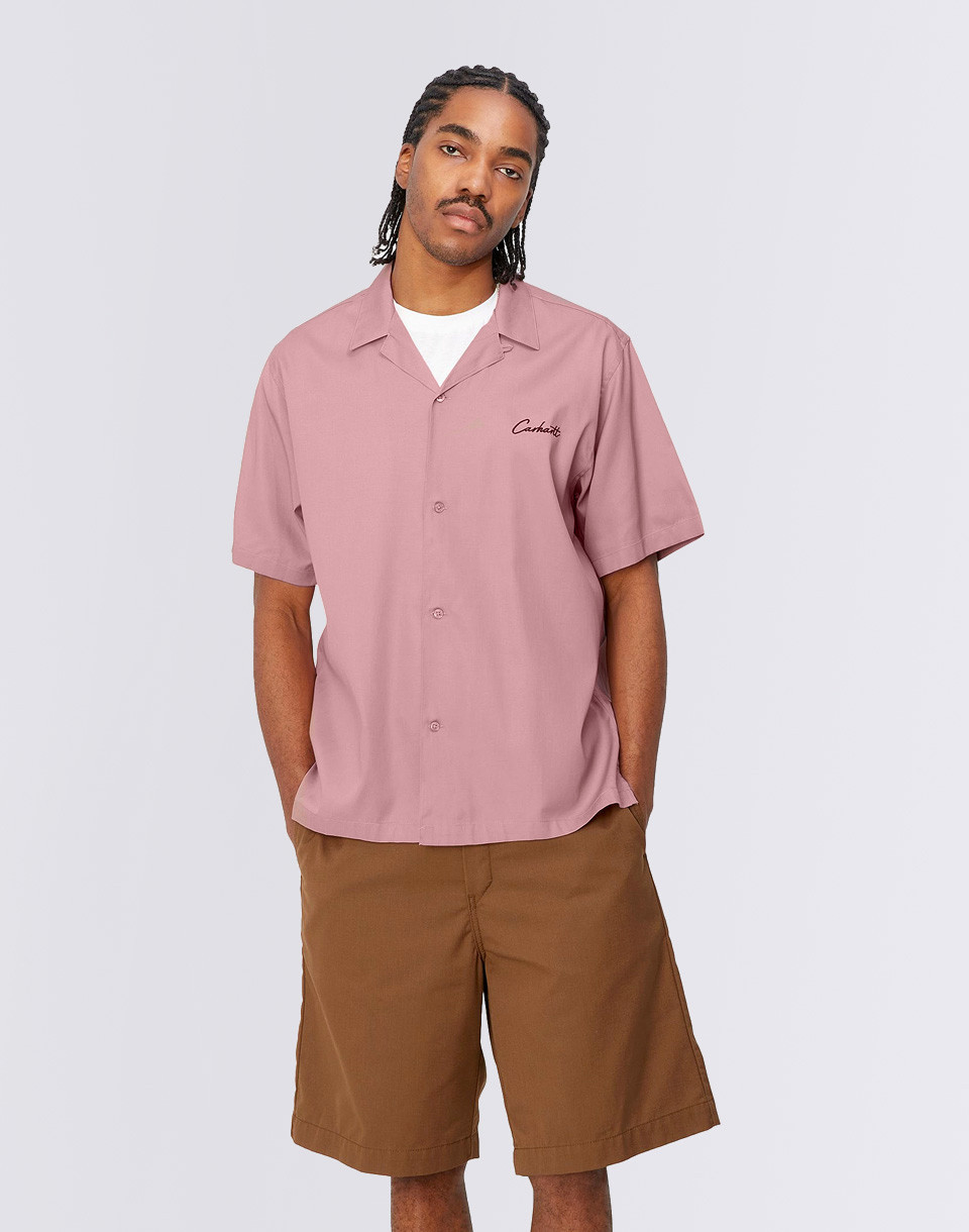 Carhartt WIP S/S Delray Shirt Glassy Pink/Black S