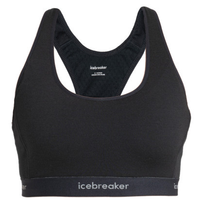 Sportovní podprsenka Icebreaker Women Merino 125 ZoneKnit™ Racerback Bra Velikost podprsenky: L / Barva: černá