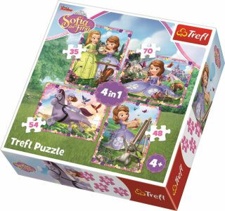 Trefl Puzzle Sofie První - Dobrodružství 4v1 (35,48,54,70 dílků) (Defekt)
